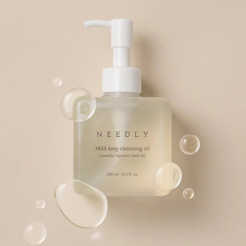 Aceite Limpiador Suave y Profundo 240ml de Needly, elimina eficazmente impurezas y maquillaje sin irritar la piel