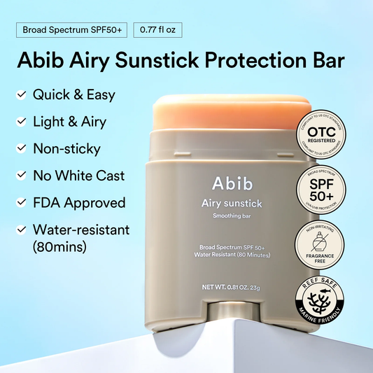 Protector Solar en Barra Airy Sunstick 23g de Abib, protección solar ligera y práctica