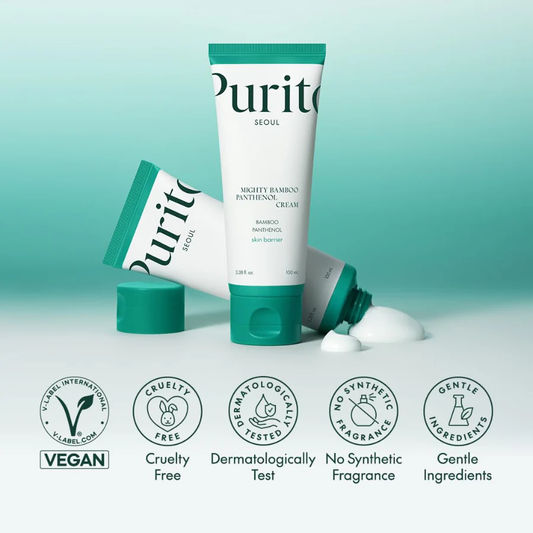 Crema Hidratante Mighty Bamboo con Pantenol 100ml de Purito Seoul, hidratación intensiva y calmante