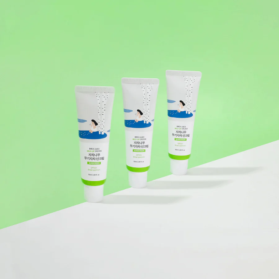 Protector Solar Birch Juice Mild-Up 50ml de Round Lab, protector solar hidratante con extracto de abedul