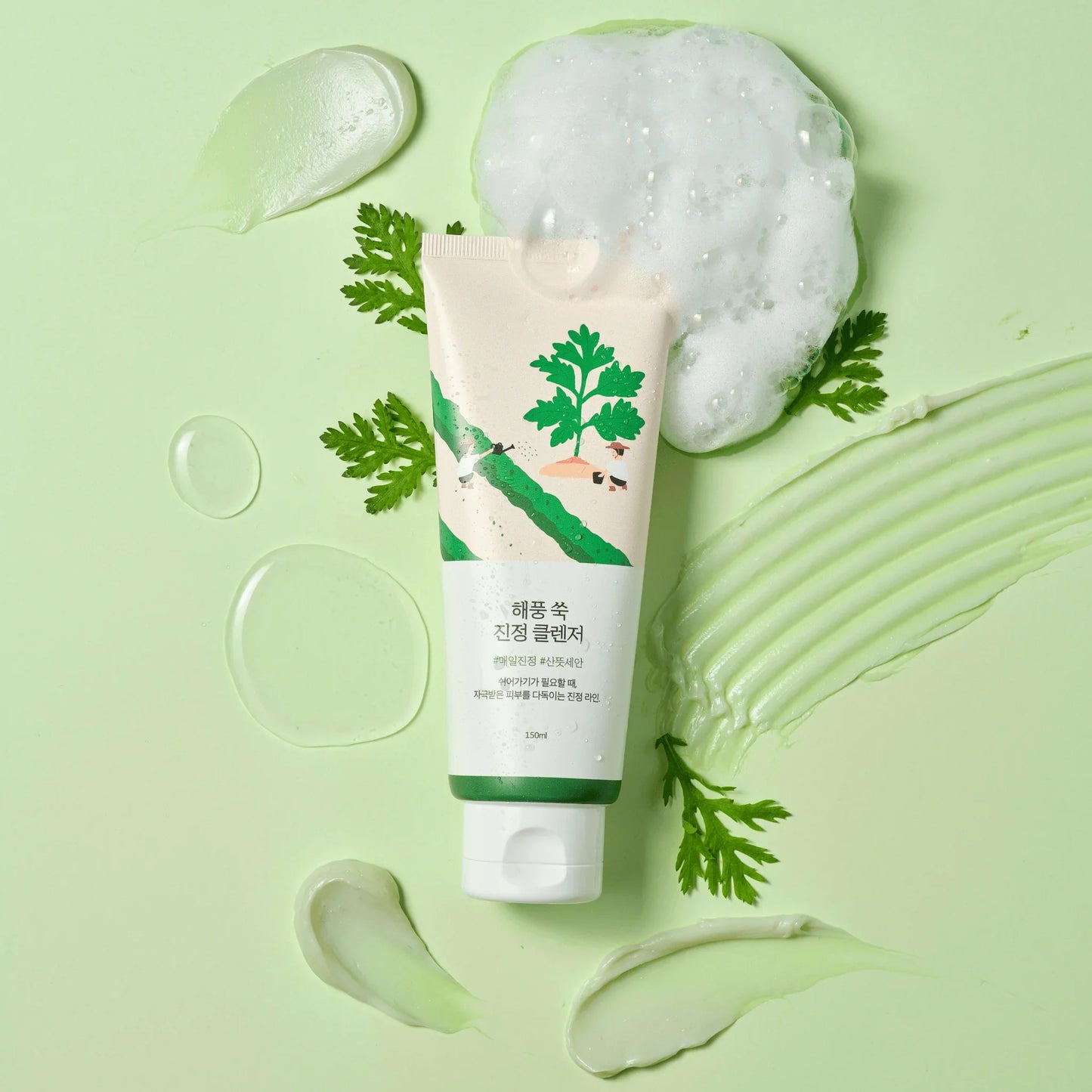 Espuma Limpiadora Calmante de Artemisa 150ml de Round Lab, limpia y calma la piel