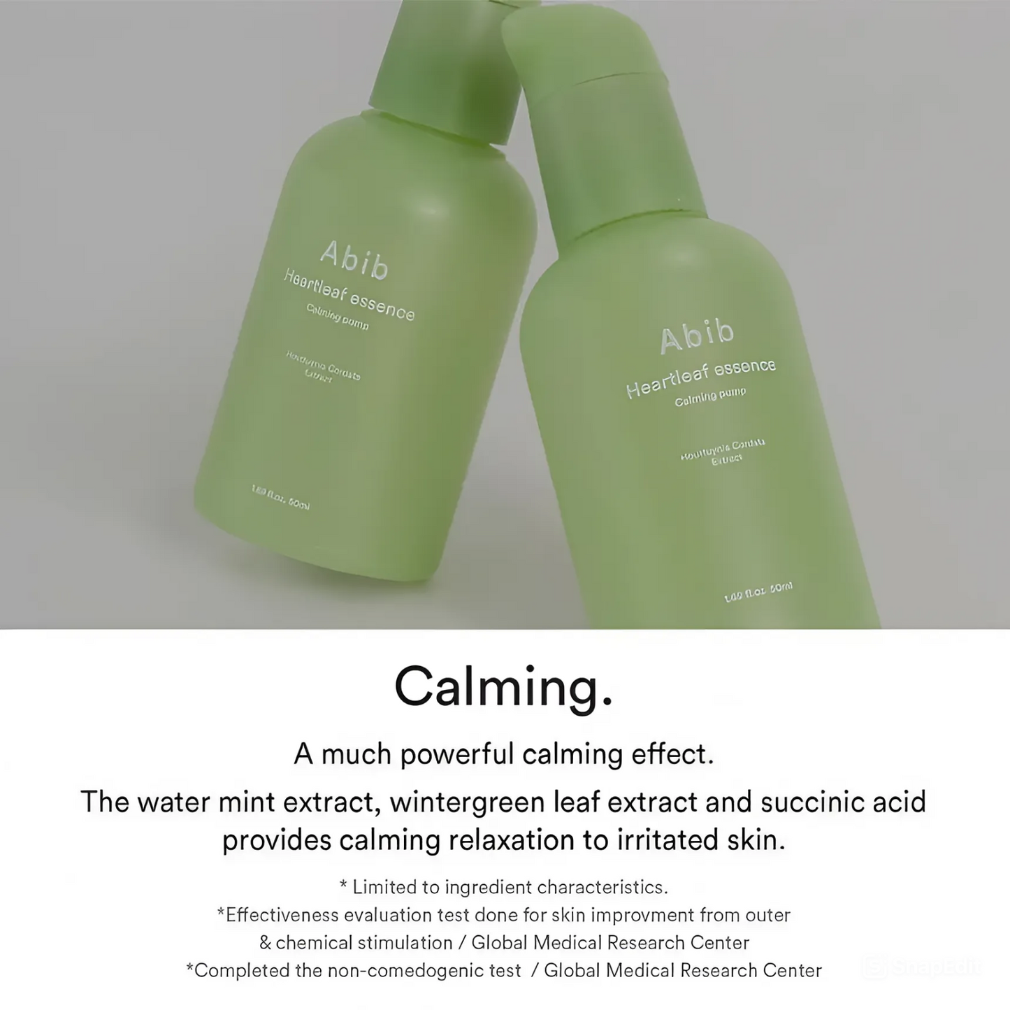 Heartleaf Esencia Calmante 50ml con dosificador de Abib, para piel sensible y calmante